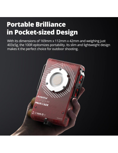 Luz de Video LED Ambitful Q100Lite 100W Bi-Color 2700K-6500K