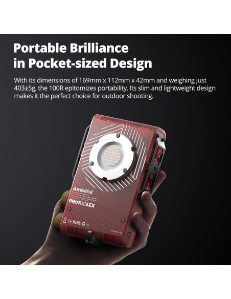 Luz de Video LED Ambitful Q100Lite 100W Bi-Color 2700K-6500K Luz de Video LED Ambitful Q100Lite 100W Bi-Color 2700K-6500K