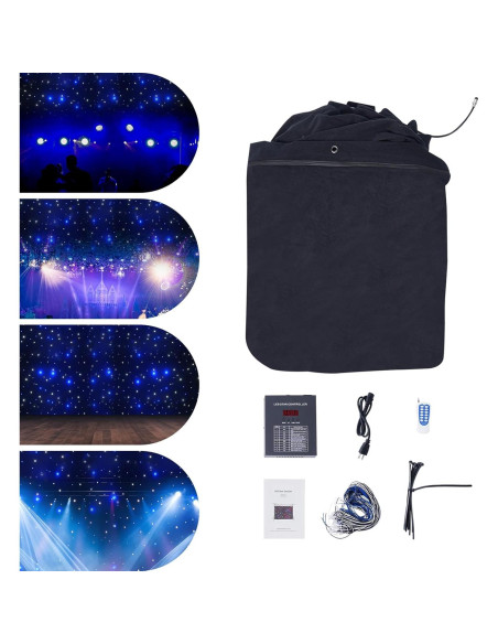 Telón de Fondo LED JUOPTGJ 6x3m para Escenarios y Fiestas Telón de Fondo LED JUOPTGJ 6x3m para Escenarios y Fiestas