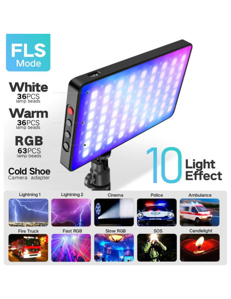 Luz de Cámara RGB Pixel MD25 con Batería 4000mAh y 10 Efectos