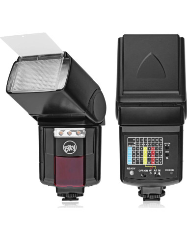 Flash Automático Circuit City CC-125 con Luz LED y Accesorios