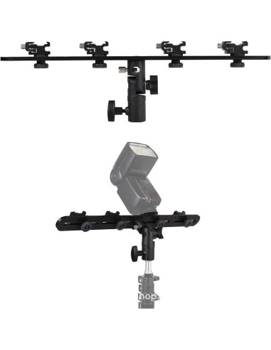 Soporte de Flash EXMAX E4 con 4 Zapatas Frías y Paraguas