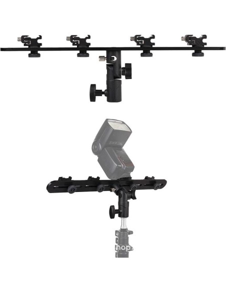 Soporte de Flash EXMAX E4 con 4 Zapatas Frías y Paraguas Soporte de Flash EXMAX E4 con 4 Zapatas Frías y Paraguas