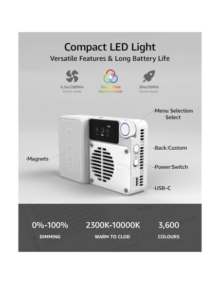 Luz de Video Portátil Amaran Ace 25c 25W RGB CRI 95+ Plata Luz de Video Portátil Amaran Ace 25c 25W RGB CRI 95+ Plata