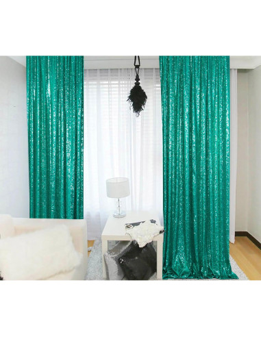 Fondo de Lentejuelas Verdes y Rojas ShinyBeauty 4 Paneles 2x2.44m