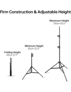 Soporte de Luz JINBEI 200cm Plegable Metal 4Kg Capacidad 2