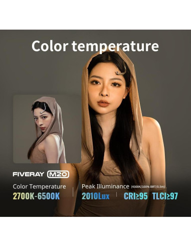 Luz de Video Bi-Color ZHIYUN FIVERAY M20 20W Portátil 4500mAh