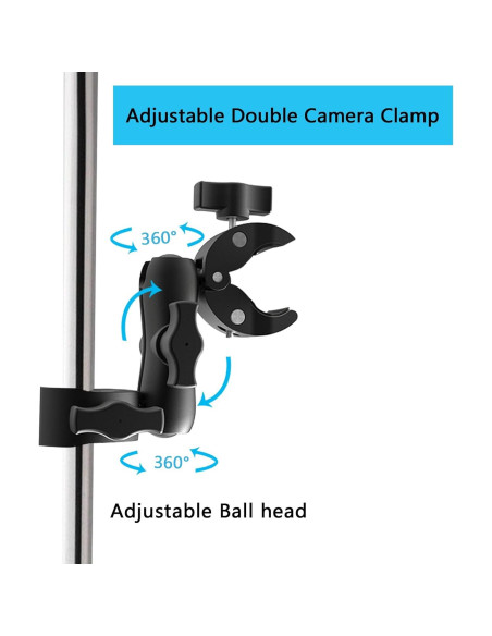 Abrazadera Doble Ajustable TEKCAM para Cámara y Accesorios Abrazadera Doble Ajustable TEKCAM para Cámara y Accesorios