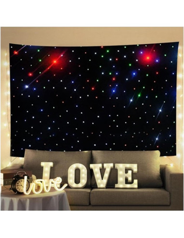 Cortina de Fondo LED Colorido 3x2m para Bodas y Eventos
