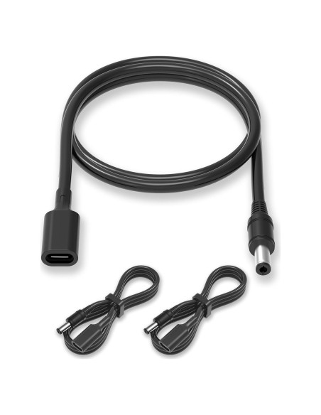 Cable Adaptador USB-C a DC 5.5x2.5mm JLY 1m 2Pack Carga Rápida Cable Adaptador USB-C a DC 5.5x2.5mm JLY 1m 2Pack Carga Rápida