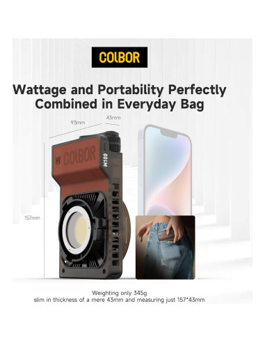 Luz de Video LED COLBOR W100 100W Bi-Color 2700K-6500K