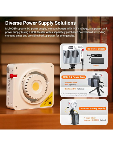 Luz de Video LED Godox ML100Bi 100W Bi-Color 2800-6500K Luz de Video LED Godox ML100Bi 100W Bi-Color 2800-6500K