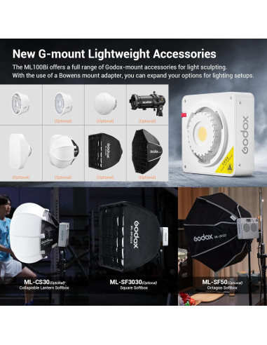 Luz de Video LED Godox ML100Bi 100W Bi-Color 2800-6500K