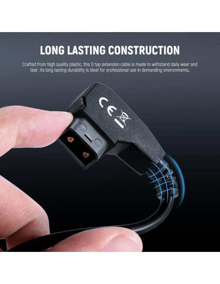 Cable de Extensión D Tap Macho a Hembra NEEWER 20cm para Baterías Cable de Extensión D Tap Macho a Hembra NEEWER 20cm para Baterías