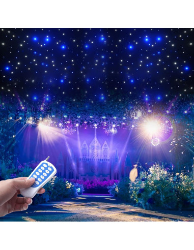 Cortina LED 6x3m Fenorel Azul y Blanca con Control Remoto