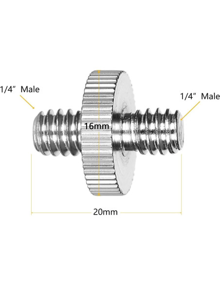 Adaptador de Montaje de Tornillo de Trípode 1/4" a 3/8" - 5 Piezas - Aluminio Adaptador de Montaje de Tornillo de Trípode 1/4" a 3/8" - 5 Piezas - Aluminio