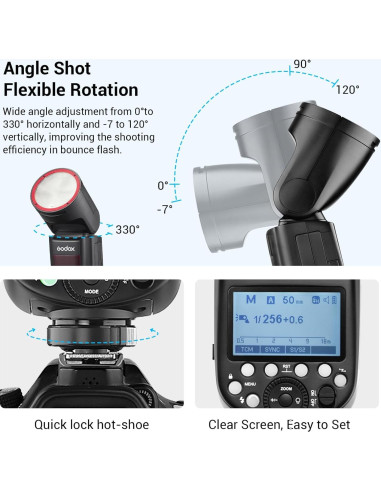 Flash Godox V1-NU para Nikon, TTL 2.4G, 480 Disparos