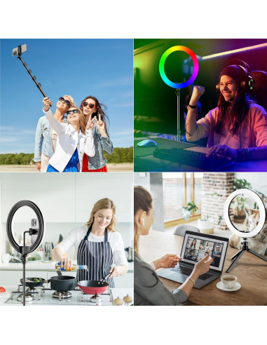 Luz de Anillo 30 cm PEYOU con Trípode 185 cm y 26 Modos