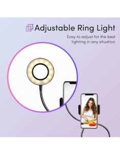 Soporte para teléfono celular con luz de anillo TalkWorks 2