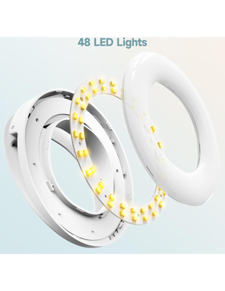 Luz de Anillo Selfie Recargable Qirita 3 Modos 94mm Luz de Anillo Selfie Recargable Qirita 3 Modos 94mm