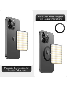 Luz LED Portátil Asmila para Selfie y Video - 3 Modos, Negro 2