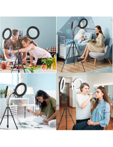 Anillo de Luz LED Doble 20 cm iMartine con Soporte Ajustable