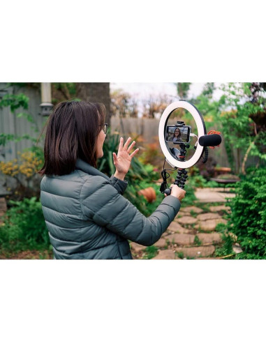 JOBY Beamo Ring Light 30.6 cm - Luz LED con 3 Modos y 10 Brillos
