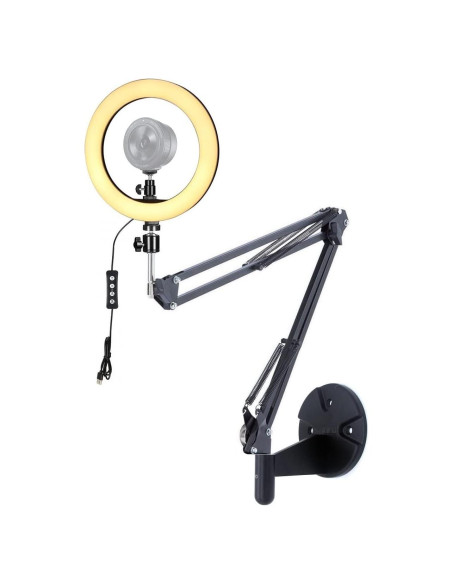 Soporte de Pared para Webcam Acetaken con Luz de Anillo 25cm Soporte de Pared para Webcam Acetaken con Luz de Anillo 25cm