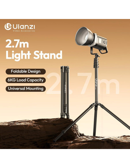 Soporte de Luz ULANZI T270 Ajustable 270cm con Batería 8000mAh Soporte de Luz ULANZI T270 Ajustable 270cm con Batería 8000mAh