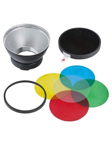 Difusor Reflector Godox AD-R14 con Panal y 5 Filtros de Color Difusor Reflector Godox AD-R14 con Panal y 5 Filtros de Color