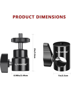 Adaptador de Montaje Lanxire 16mm con Cabeza de Bola Mini 2