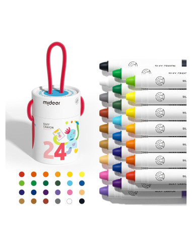 Crayones Jumbo MiDeer 24 Colores Lavables para Niños