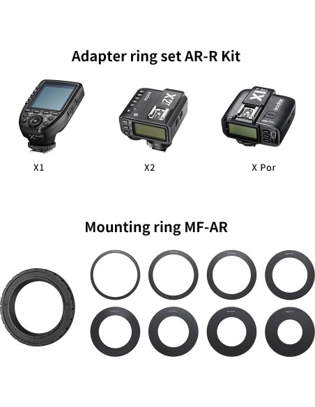 Kit de Flash Macro Godox MF12-K2 2.4G TTL 12W para Cámaras Kit de Flash Macro Godox MF12-K2 2.4G TTL 12W para Cámaras