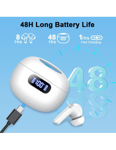 Auriculares Inalámbricos Wekily S50 Bluetooth 5.3 Estéreo HiFi