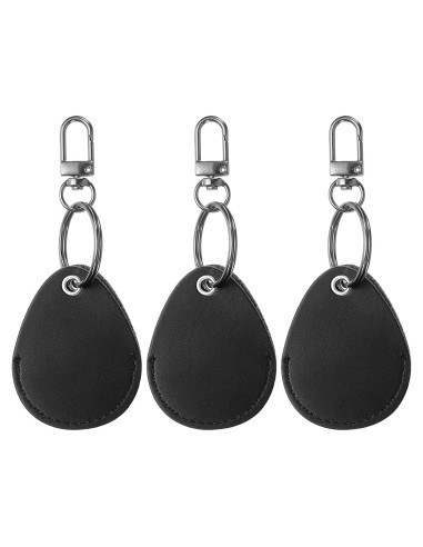 Llaveros de Cuero PATIKIL Negro 3 Piezas 56x45mm