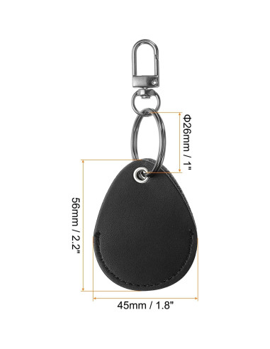 Llaveros de Cuero PATIKIL Negro 3 Piezas 56x45mm