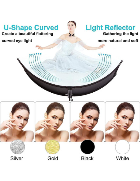 Reflector Curvado Selens 180x60 cm Luz Difusor 4 Colores Reflector Curvado Selens 180x60 cm Luz Difusor 4 Colores