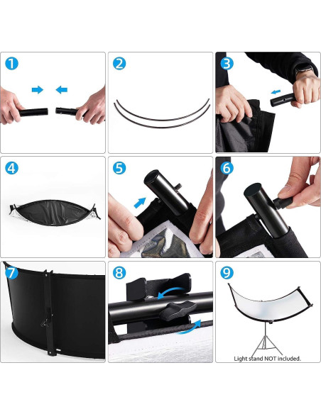Reflector Curvado Selens 180x60 cm Luz Difusor 4 Colores Reflector Curvado Selens 180x60 cm Luz Difusor 4 Colores