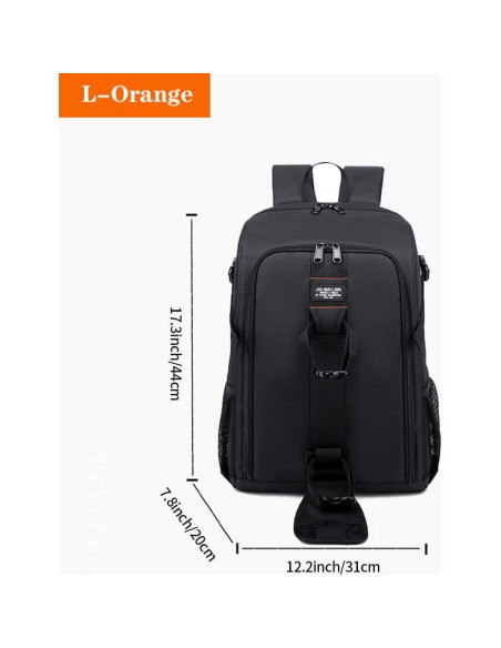 Mochila para cámara DSLR impermeable 27L - Negro-Naranja Mochila para cámara DSLR impermeable 27L - Negro-Naranja