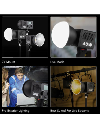 Luz de Video Portátil Nagnahz M60 Bi-Color 2500-8500K 3400mAh