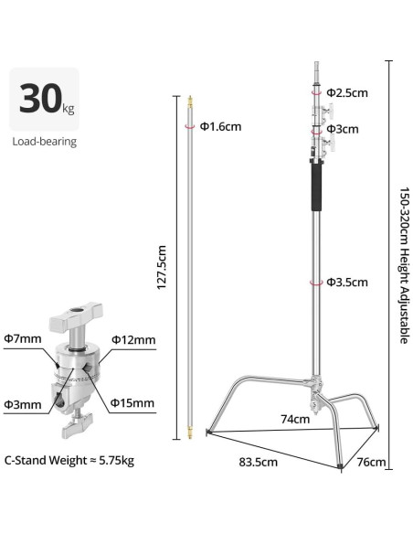 Soporte de Luz AMBITFUL C Stand con Brazo Extensible 320cm Soporte de Luz AMBITFUL C Stand con Brazo Extensible 320cm