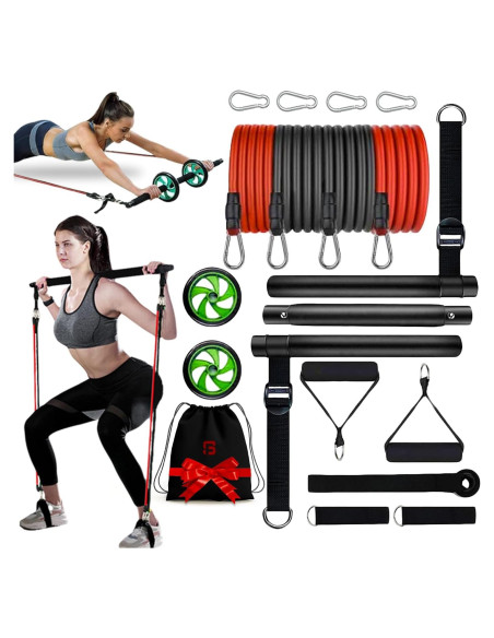 Kit de Fitness SquadFit: Tablero de Flexiones y Barra de Pilates Kit de Fitness SquadFit: Tablero de Flexiones y Barra de Pilates