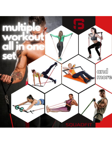 Kit de Fitness SquadFit: Tablero de Flexiones y Barra de Pilates