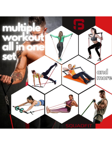 Kit de Fitness SquadFit: Tablero de Flexiones y Barra de Pilates Kit de Fitness SquadFit: Tablero de Flexiones y Barra de Pilates