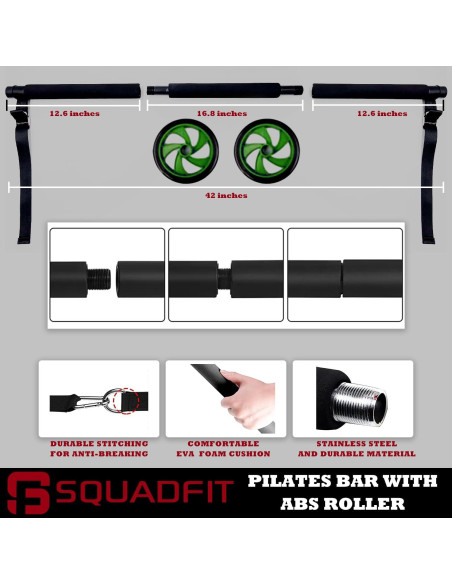 Kit de Fitness SquadFit: Tablero de Flexiones y Barra de Pilates Kit de Fitness SquadFit: Tablero de Flexiones y Barra de Pilates