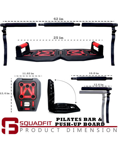 Kit de Fitness SquadFit: Tablero de Flexiones y Barra de Pilates