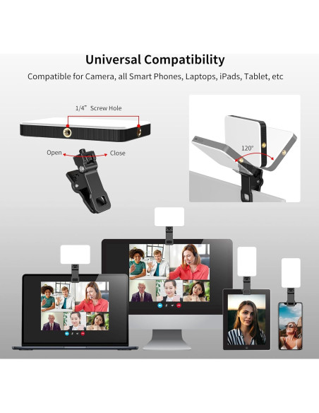 Luz de Selfie Recargable Newmowa Negra 2000mAh 3 Modos Luz de Selfie Recargable Newmowa Negra 2000mAh 3 Modos