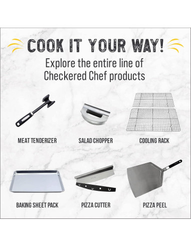 Pala para Pizza Checkered Chef 33x38 cm Acero Inoxidable