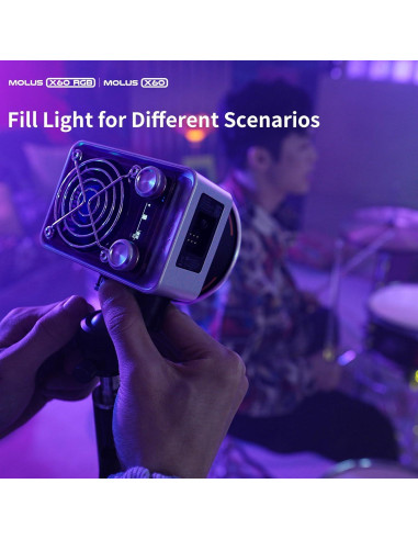 Luz de Video RGB ZHIYUN Molus X60 60W Portátil CRI 95