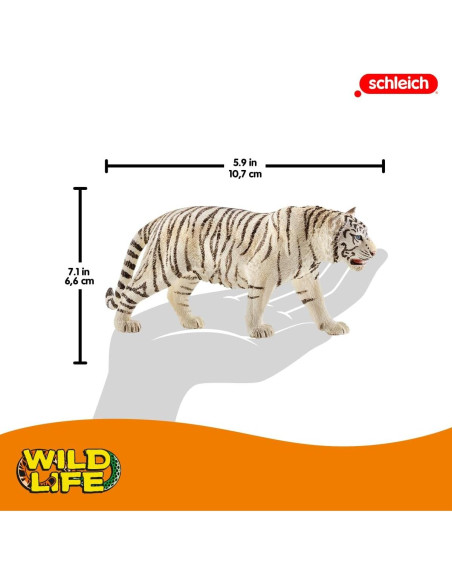 Figurita Tigre Blanco Realista Schleich 12.95cm Juguete Educativo Figurita Tigre Blanco Realista Schleich 12.95cm Juguete Educativo